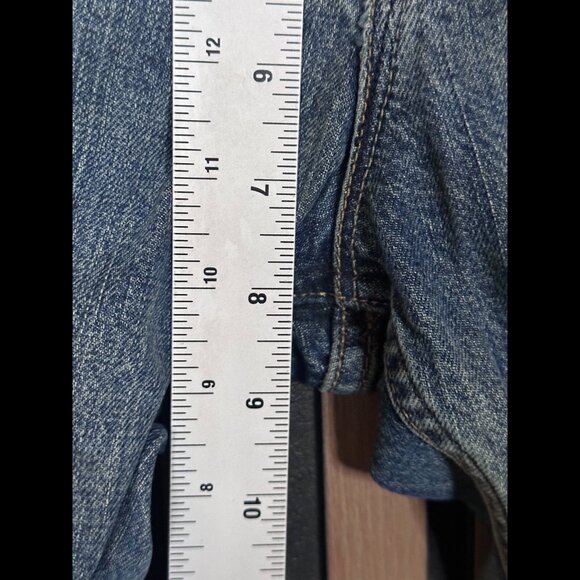 AllSaints Jeans 30W Womens Blue Casey Straight Dirty Denim Patch - Picture 4 of 8